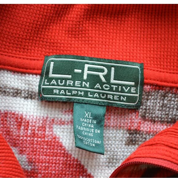 Vintage Lauren Ralph Lauren Aztec Pullover Quarter Zip Top Sweater - Picture 3 of 4